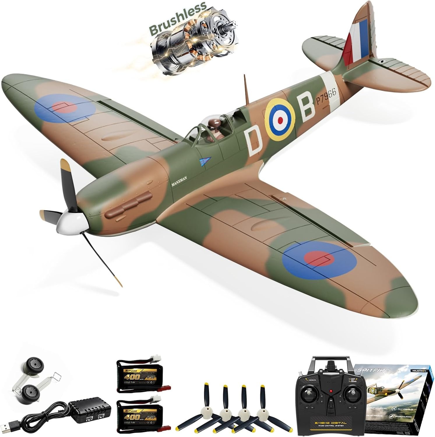 Rc Planes Horizon Hobby - Pesawat RC Tanpa Sikat VOLANTEXR Spitfire
