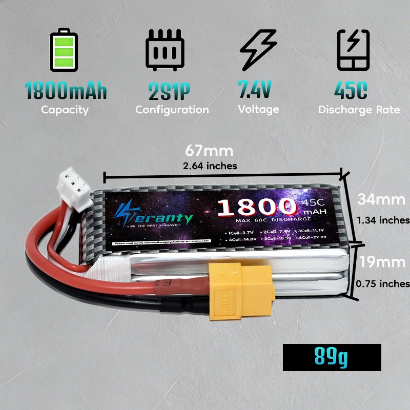 TERANTY 2S 3S 4S 1800mAh Bater - Lipo Battery 4S ulasan dan harga