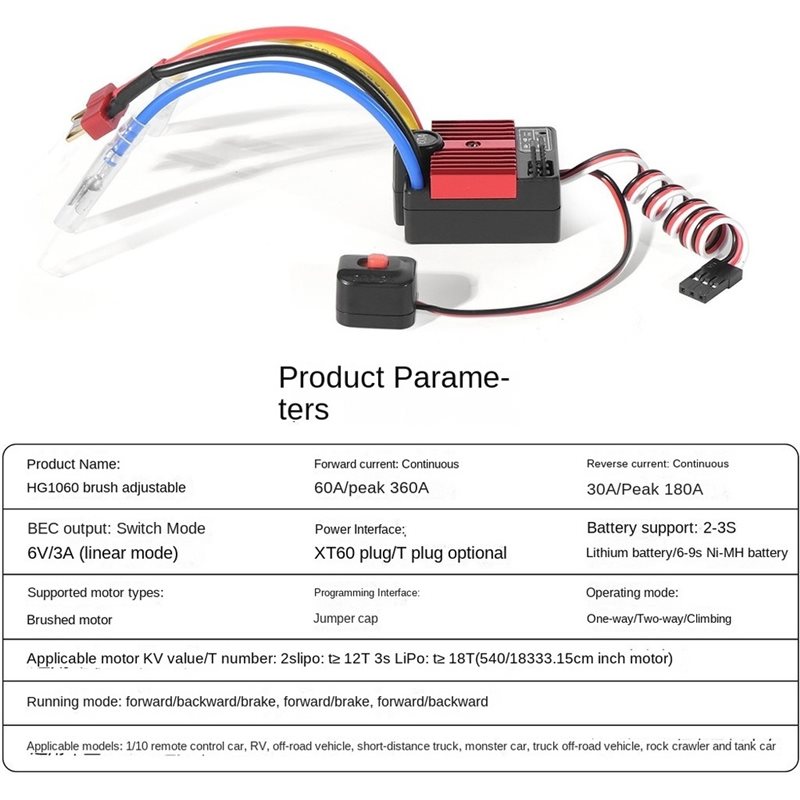 BEDW-HG1060 ESC Brushed Tahan  - Esc Waterproof 60A ulasan dan harga