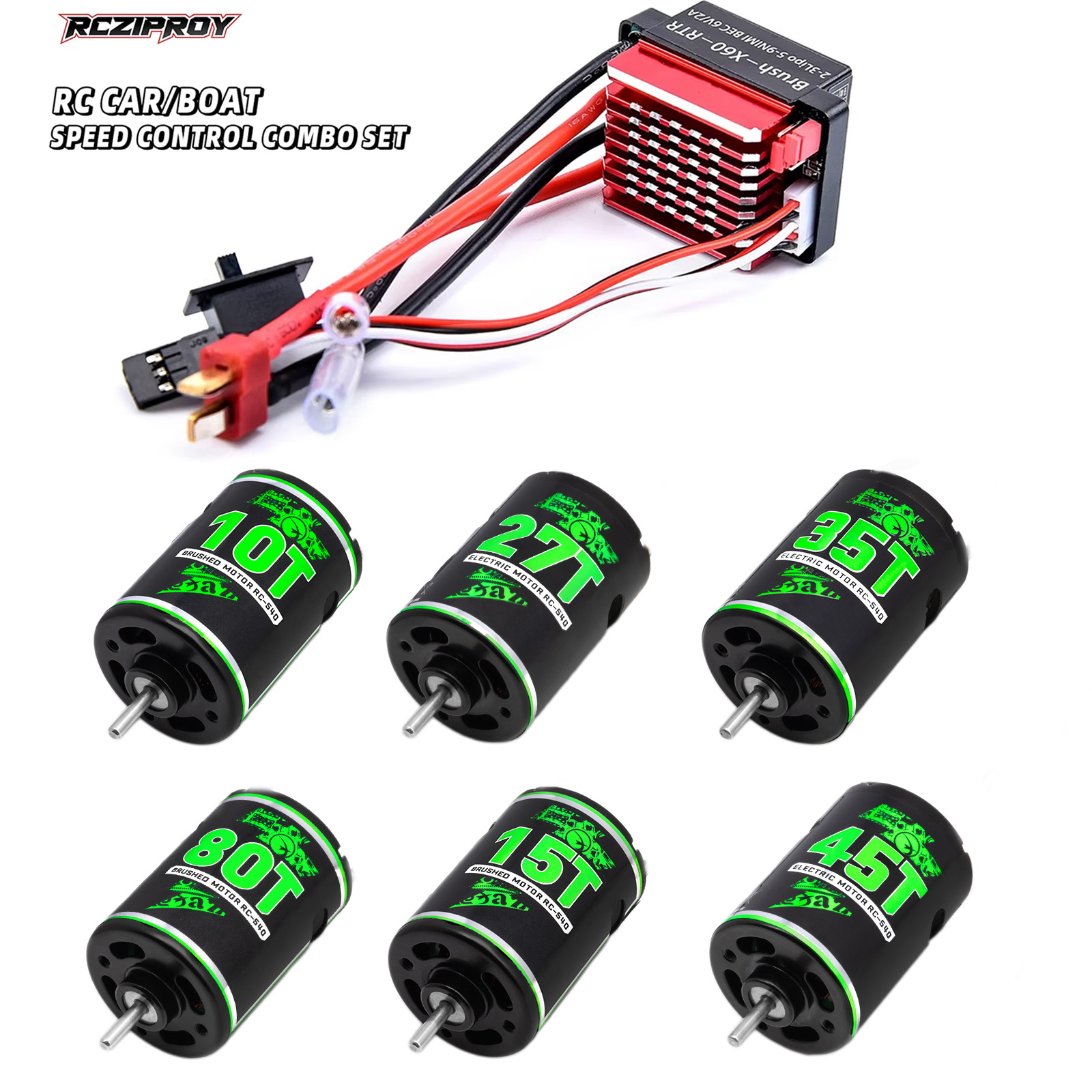 RC 540 10T-80T Motor Sikat Tah - Esc Waterproof 60A ulasan dan harga