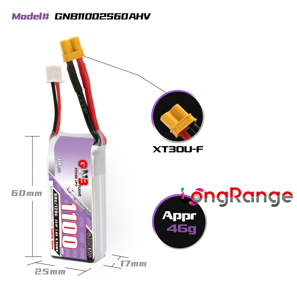 GNB Drone balap panjang, suku  - Lipo Battery 4S ulasan dan harga